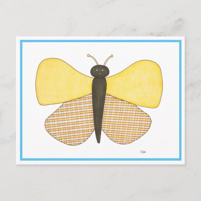 Tarjeta postal de mariposa alegre (Anverso)