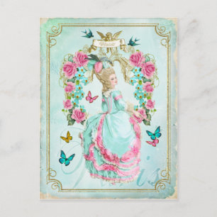 Tarjeta postal de mariposa chic Marie Antoinette S