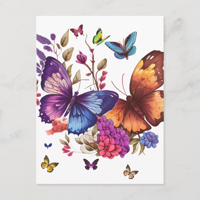 Tarjeta postal de mariposa elegante (Anverso)