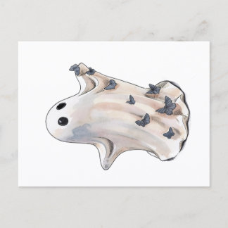 tarjeta postal de mariposa fantasma de Halloween