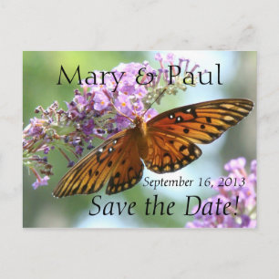 Tarjeta Postal de Mariposa para Guardar la Fecha