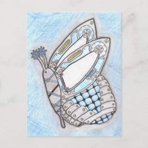 Tarjeta postal de mariposa steampunk