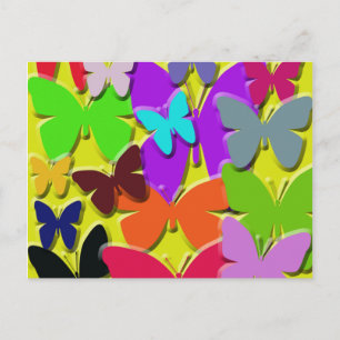 Tarjeta Postal de Mariposas Coloridas