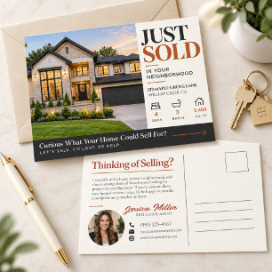 Tarjeta Postal de Marketing de Agente Inmobiliario
