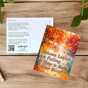 Tarjeta Postal de Marketing Inmobiliario de Otoño