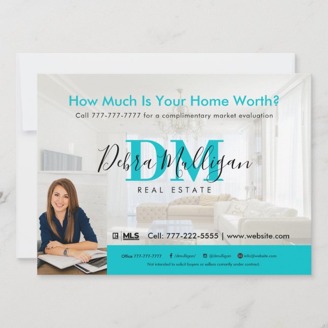 Tarjeta postal de marketing inmobiliario moderno  (Anverso)