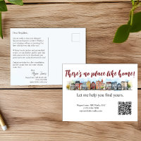 Tarjeta postal de marketing inmobiliario para agen