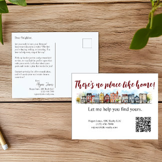 Tarjeta postal de marketing inmobiliario para agen