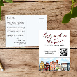Tarjeta postal de marketing inmobiliario para agen