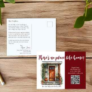 Tarjeta postal de marketing inmobiliario para agen