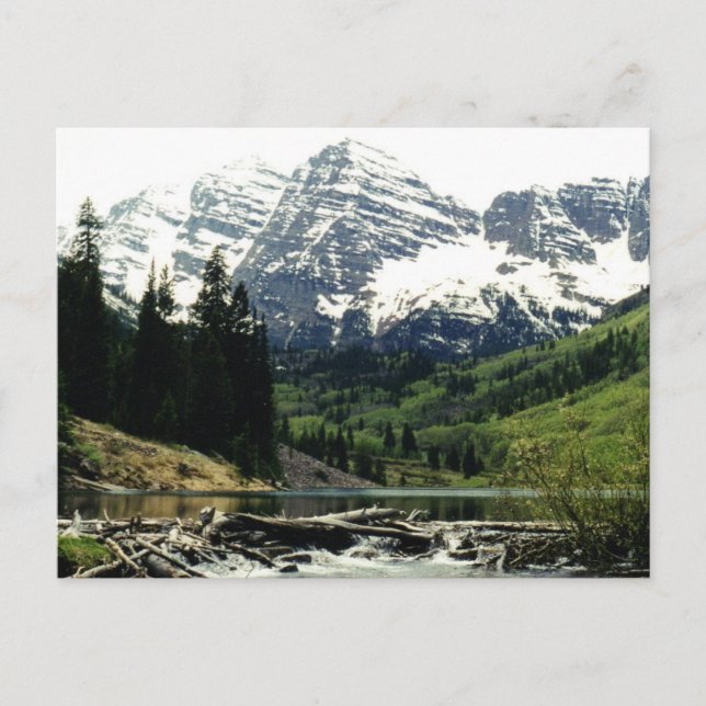 Tarjeta postal de Maroon Bells (Anverso)