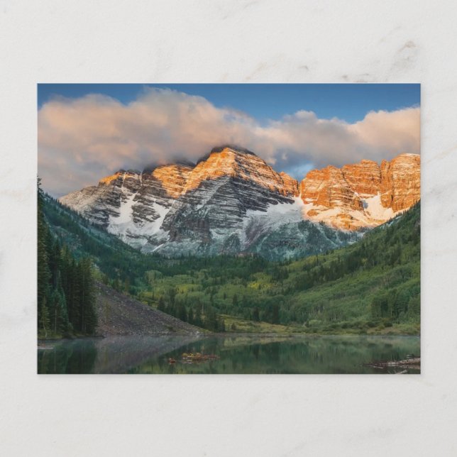 Tarjeta postal de Maroon Bells (Anverso)