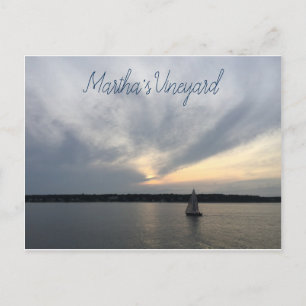 Tarjeta postal de Martha's Vineyard de barco de ve