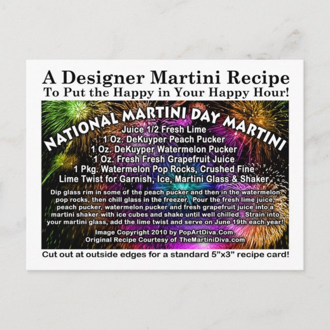 Tarjeta postal de Martini Day Martini (Anverso)