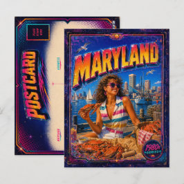 Tarjeta postal de Maryland de los 80 retro