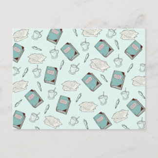 Tarjeta postal de materiales de escritura