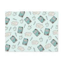 Tarjeta postal de materiales de escritura