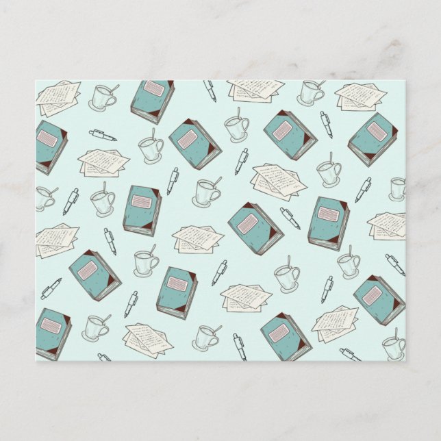 Tarjeta postal de materiales de escritura (Anverso)