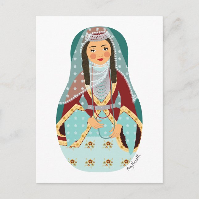 Tarjeta postal de Matryoshka armenia (Anverso)