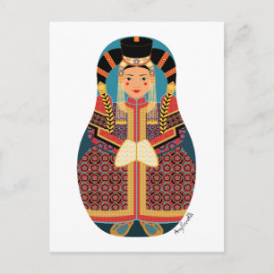 Tarjeta postal de Matryoshka mongol