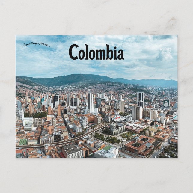 Tarjeta postal de Medellín Colombia (Anverso)