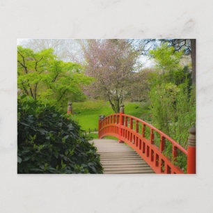 Tarjeta postal de meditación del puente rojo