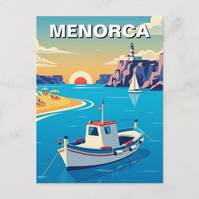 Tarjeta postal de Menorca, España (Anverso)