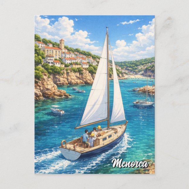 Tarjeta postal de Menorca, España (Anverso)