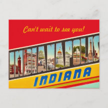 Tarjeta postal de mensaje de Indianapolis IN
