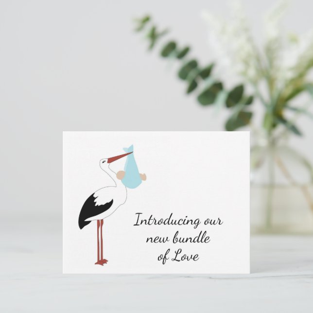 Tarjeta postal de mercancía de cigüeña (Anverso de pie)