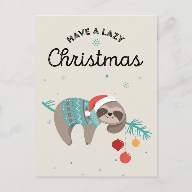 Tarjeta postal de Merry Slothmas (Anverso)