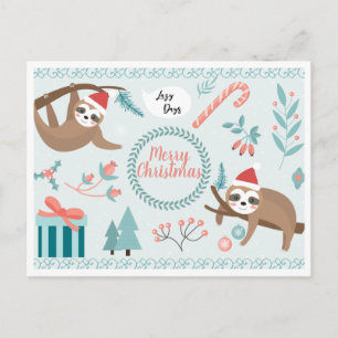 Tarjeta postal de Merry Slothmas
