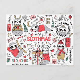 Tarjeta postal de Merry Slothmas