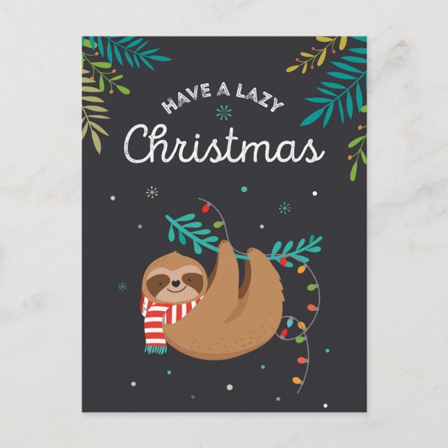 Tarjeta postal de Merry Slothmas (Anverso)