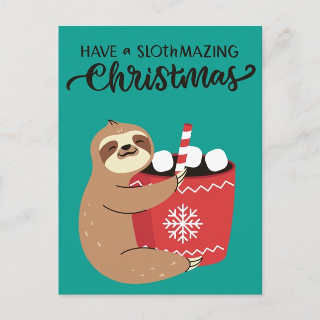 Tarjeta postal de Merry Slothmas (Anverso)