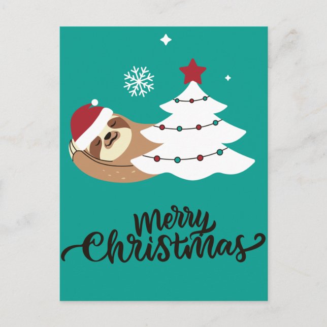 Tarjeta postal de Merry Slothmas (Anverso)