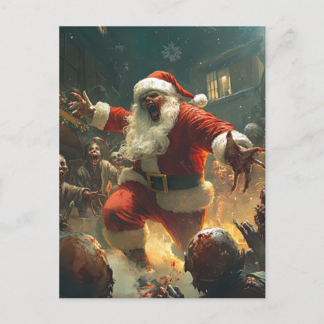 Tarjeta postal de Merry Zombie Navidades (Anverso)