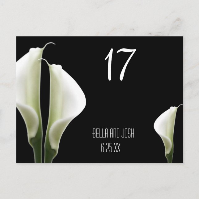 Tarjeta postal de mesa de Calla Lily (Anverso)