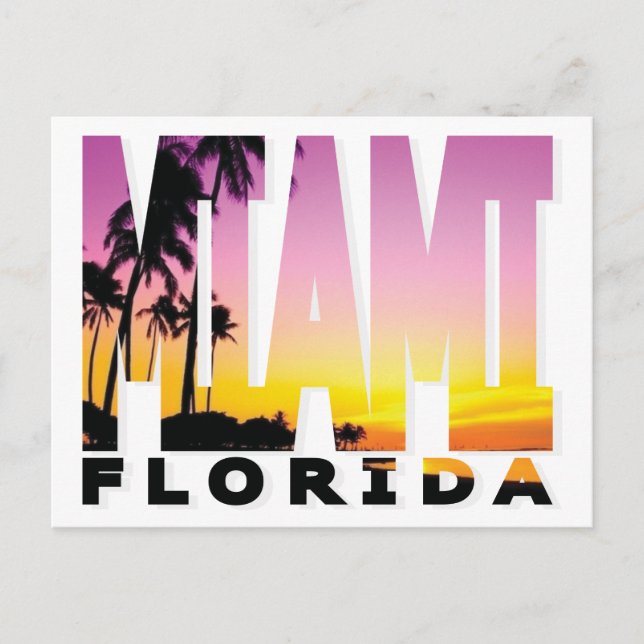 Tarjeta postal de Miami, Florida (Anverso)