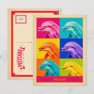 Tarjeta postal de Miami Florida delfín arte pop vi