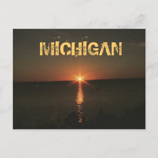 TARJETA POSTAL DE MICHIGAN NOCHE (Anverso)