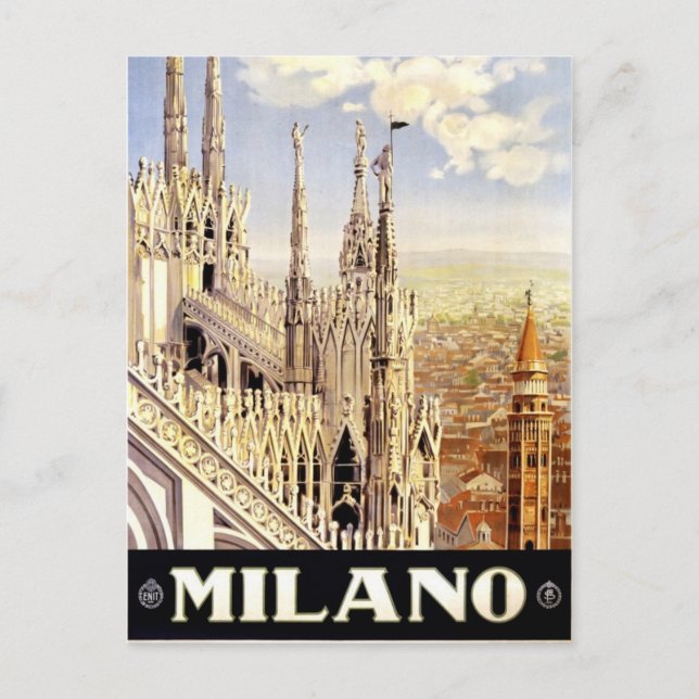 Tarjeta postal de Milán, Italia (Anverso)