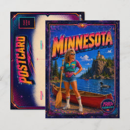 Tarjeta postal de Minnesota de los 80 retro