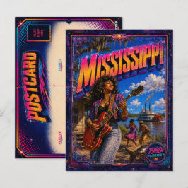Tarjeta postal de Mississippi de los 80 retro