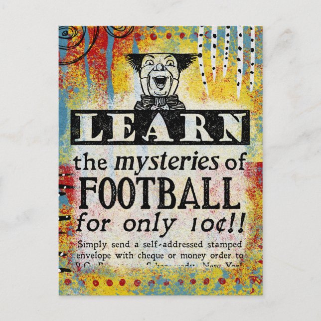 Tarjeta postal de misterios del fútbol - Anuncio d (Anverso)