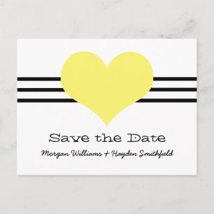 Tarjeta postal de Mod Heart Save the Date, Amarill