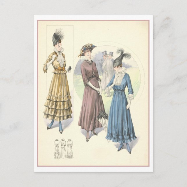 Tarjeta postal de moda de 1915 antigua (Anverso)