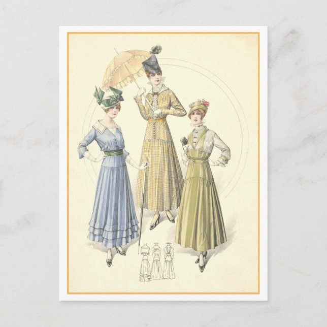 Tarjeta postal de moda de 1915 antigua (Anverso)