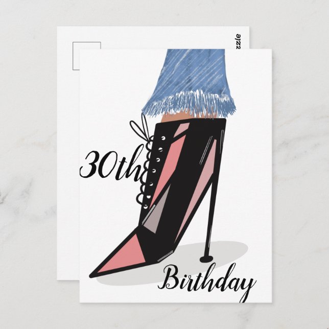 Tarjeta postal de moda y belleza para mujer en su  (Anverso / Reverso)