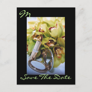 Tarjeta Postal de Monograma Elegante Orquídea para